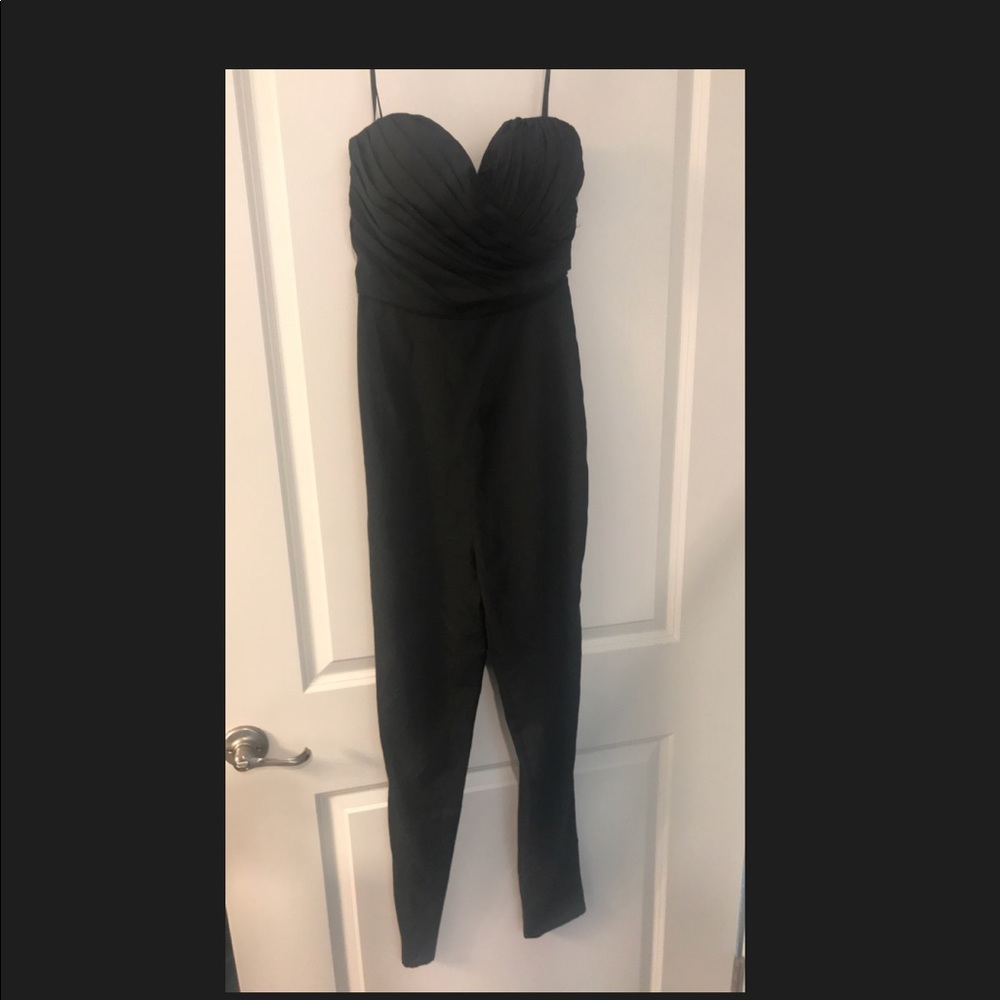 Strapless black jumpsuit xs